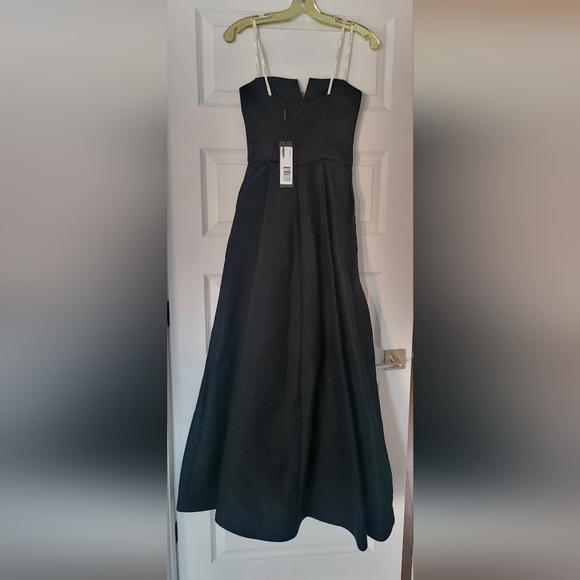 HALSTON HERITAGE - Strapless Skirt Overlay Jumpsuit In Black - Picture 6 of 8